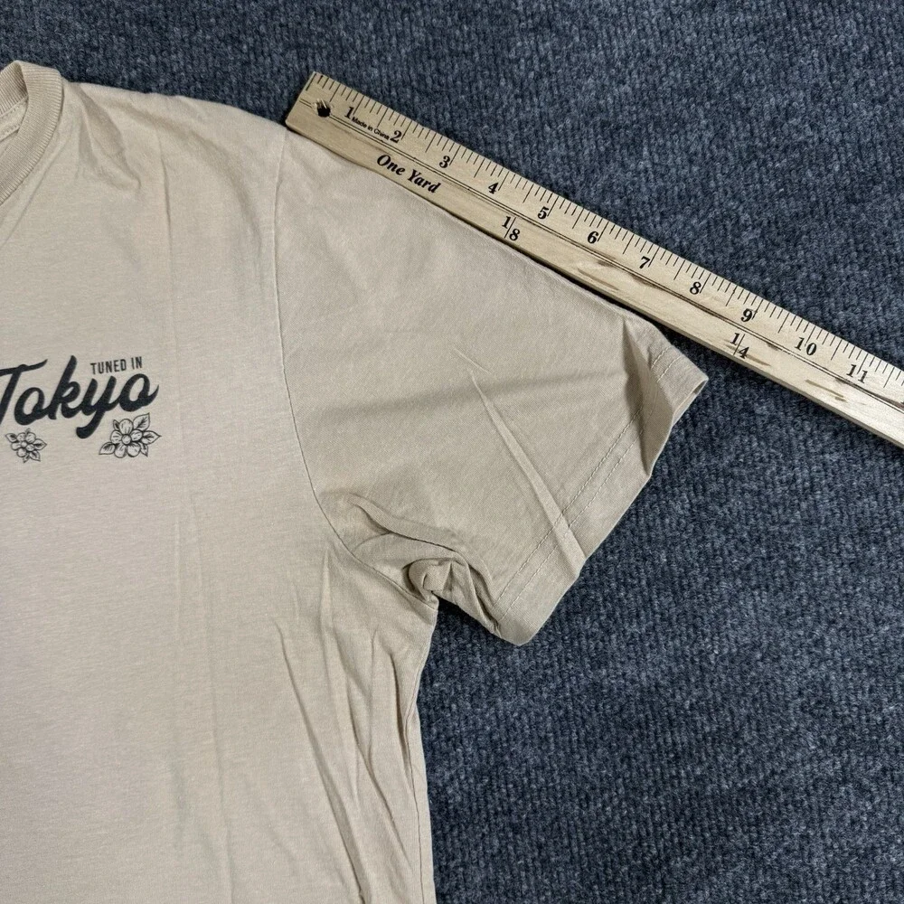Lane Seven Mens Medium Tokyo Legends Tiger Graphic Tee Tan Japanese Floral Tee